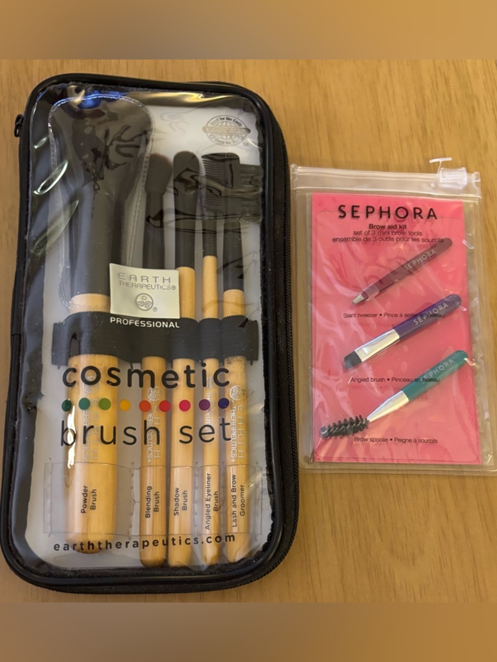 Cosmetic Bag-Eyebrow Kit-Makeup Brushes & Covers-Back Scrubber-Mini Sewing Kit. - Picture 10 of 16